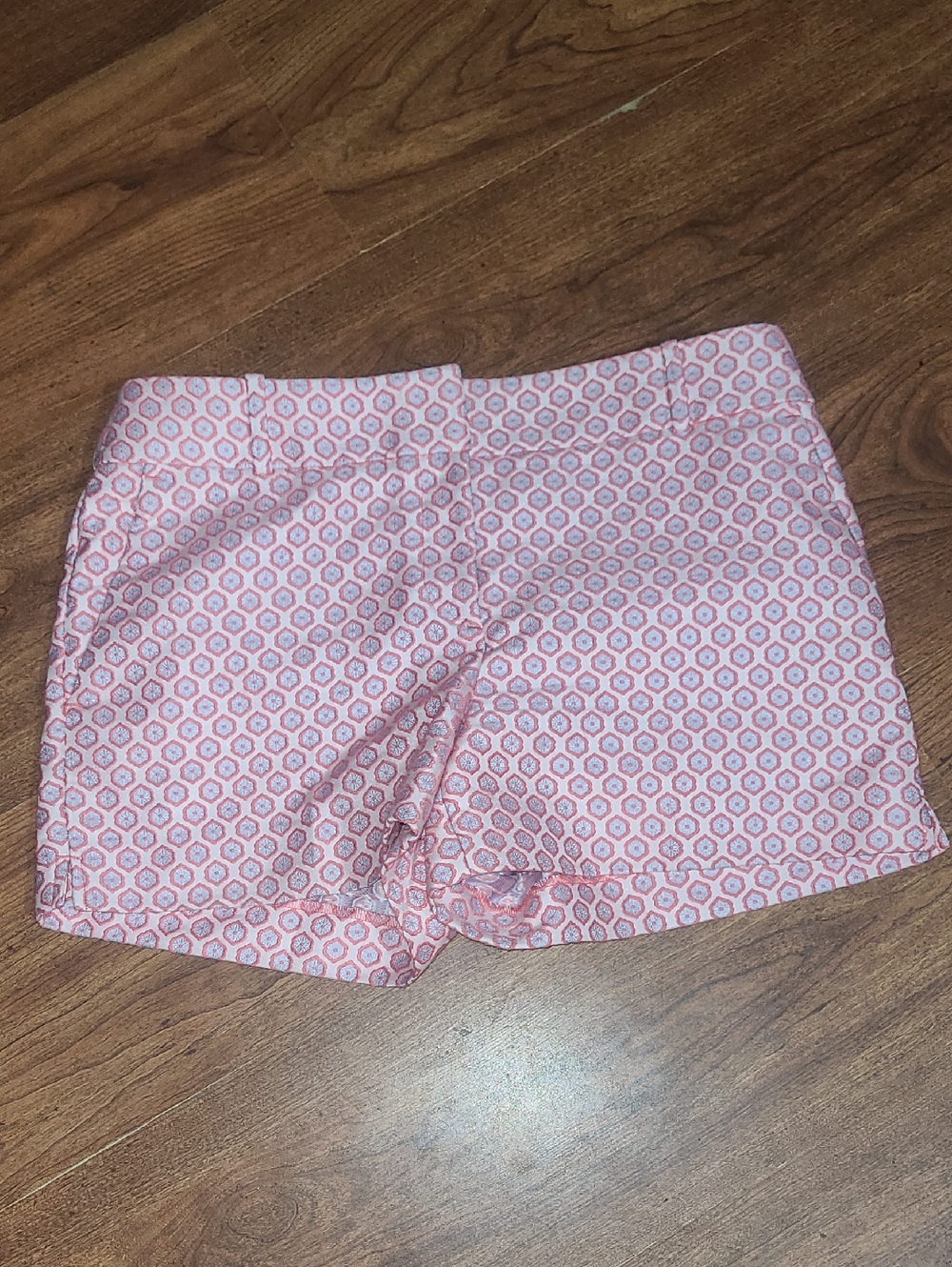 Size 6 LOFT Pink Womens Geometric High-Waist Shorts